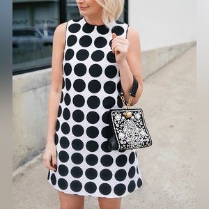 Lisa Perry x Barney’s New York Fall 2018 Polka Dot Mini Shift Dress with Pockets